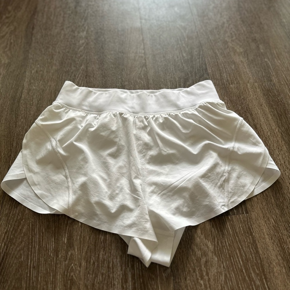 Aritzia White Athletic Shorts with Dolphin Hem